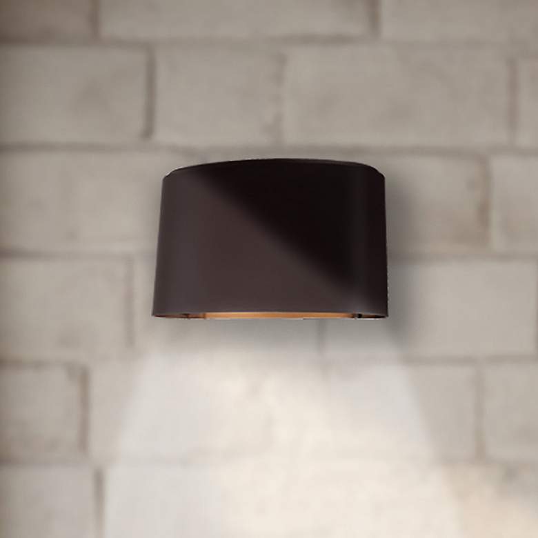 Image 1 Everton Rain 4 3/4"H Dorian Bronze Outdoor Pocket Wall Light