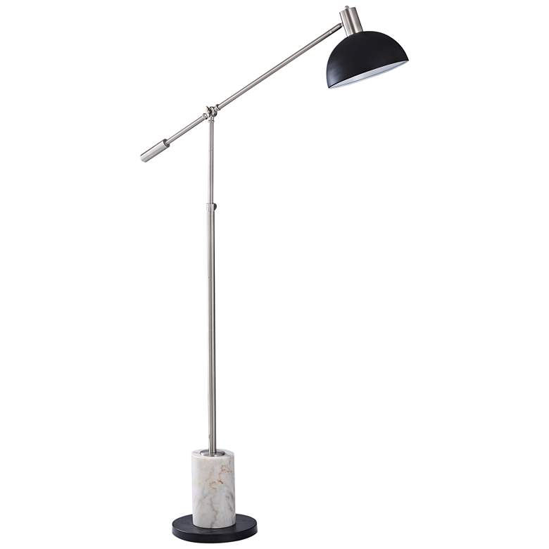 Image 1 Evesham Brushed Nickle Metal Adjustable Floor Lamp