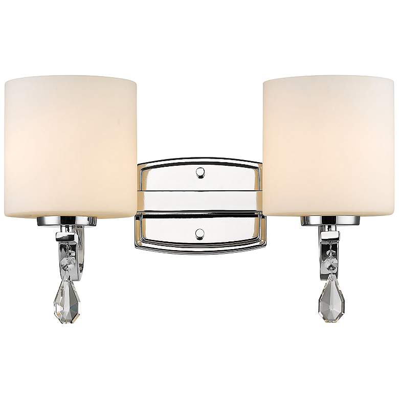 Image 1 Evette 10 3/4" High Chrome 2-Light Wall Sconce