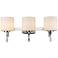 Evette 23 1/4" Wide Chrome 3-Light Bath Light