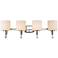 Evette 32 1/4" Wide Chrome 4-Light Bath Light