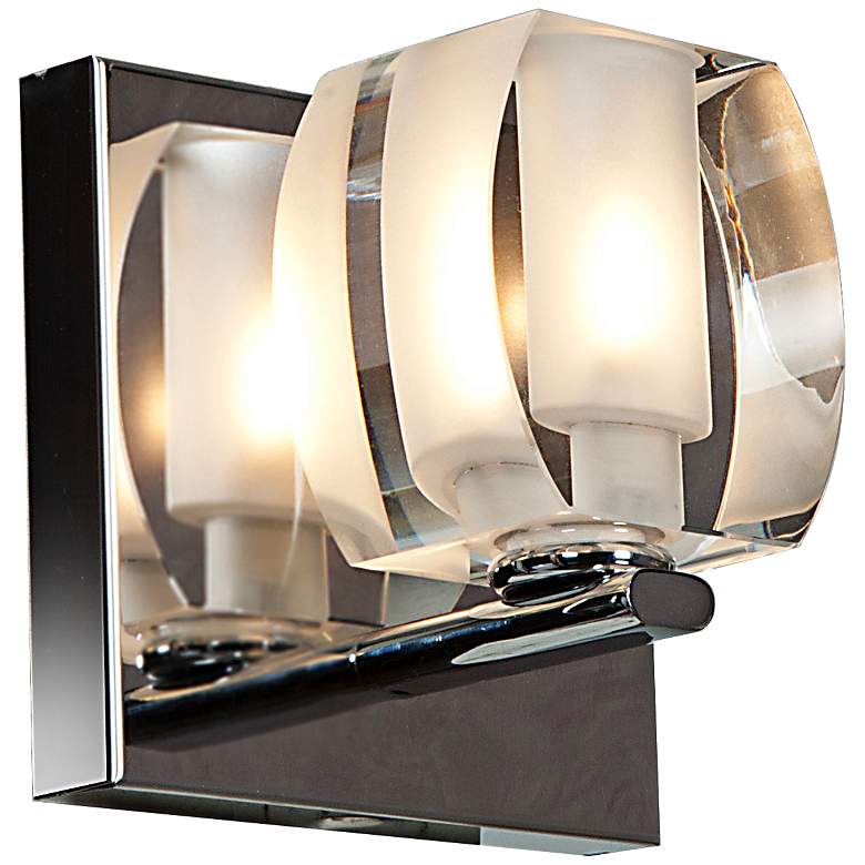 Image 1 Evia 4 3/4 inch High Chrome and Crystal LED Wall Sconce