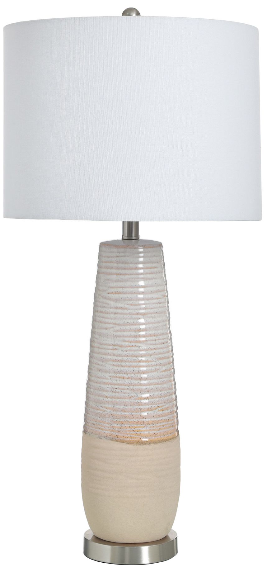 Image 2 Evian 31" Speckled Cream and Greige Gray Ceramic Table Lamp