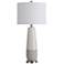 Evian 31" Speckled Cream and Greige Gray Ceramic Table Lamp