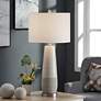 Evian 31" Speckled Cream and Greige Gray Ceramic Table Lamp