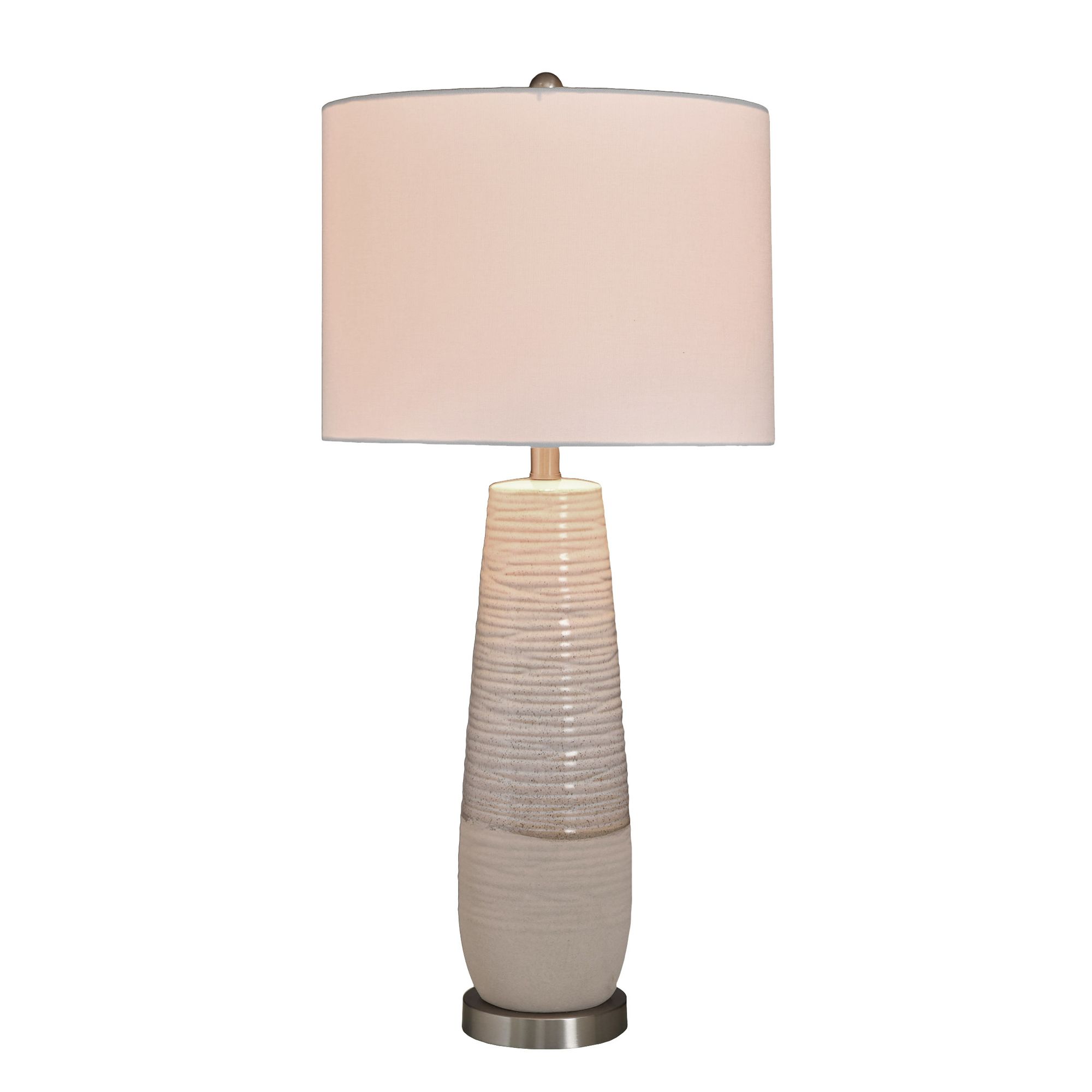 Image 3 Evian 31" Speckled Cream and Greige Gray Ceramic Table Lamp more views