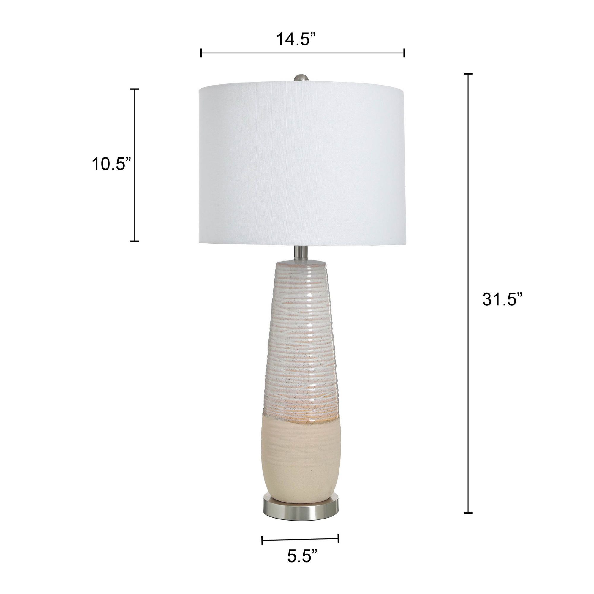 Evian 31" Speckled Cream and Greige Gray Ceramic Table Lamp