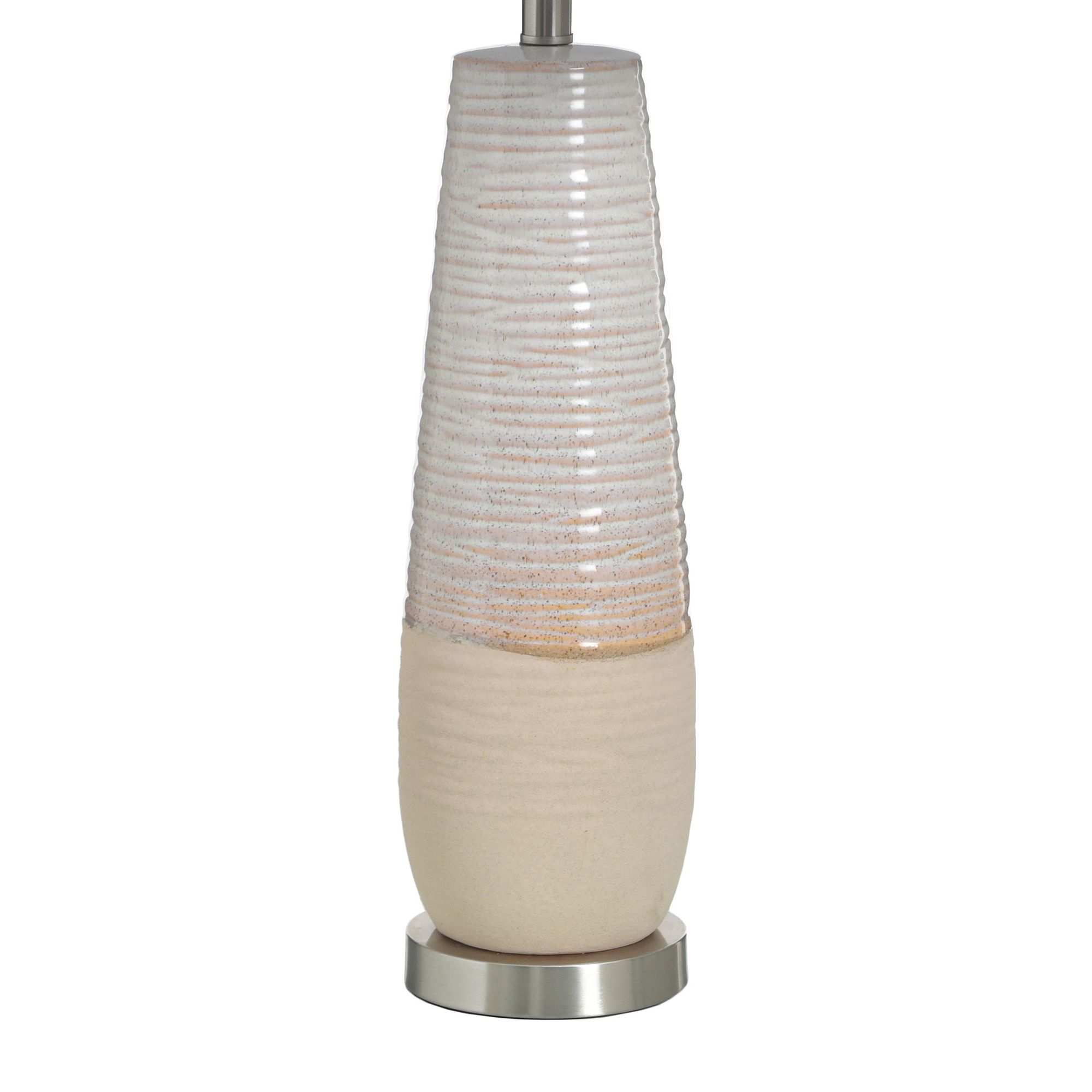 Image 4 Evian 31" Speckled Cream and Greige Gray Ceramic Table Lamp more views