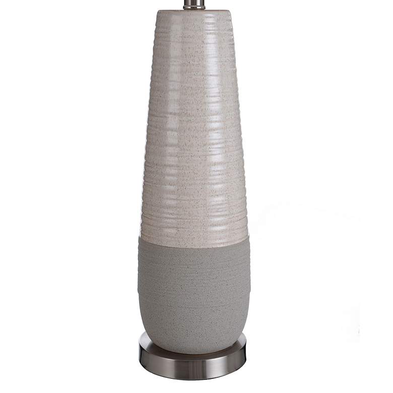 Image 4 Evian 31 inch Speckled Cream and Greige Gray Ceramic Table Lamp more views