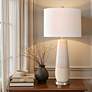 7_Evian 31" Speckled Cream and Greige Gray Ceramic Table Lamp more views