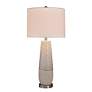 Evian 31" Speckled Cream and Greige Gray Ceramic Table Lamp