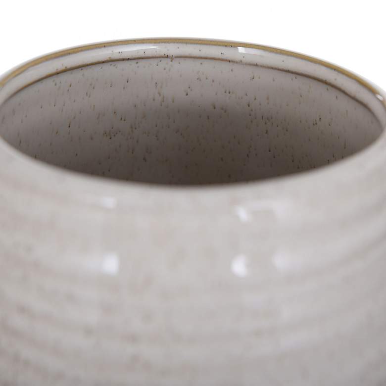 Image 3 Evian Ivory 25" Transitional Ceramic Vase with Glossy Top & Concr more views