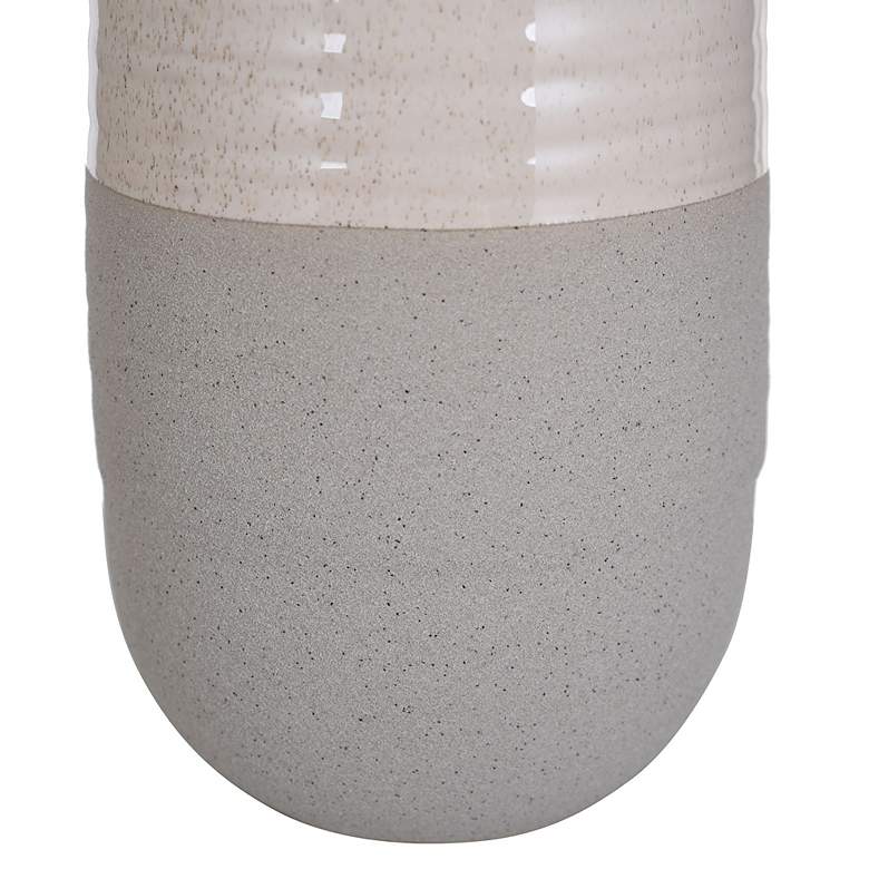 Image 4 Evian Ivory 25" Transitional Ceramic Vase with Glossy Top & Concr more views