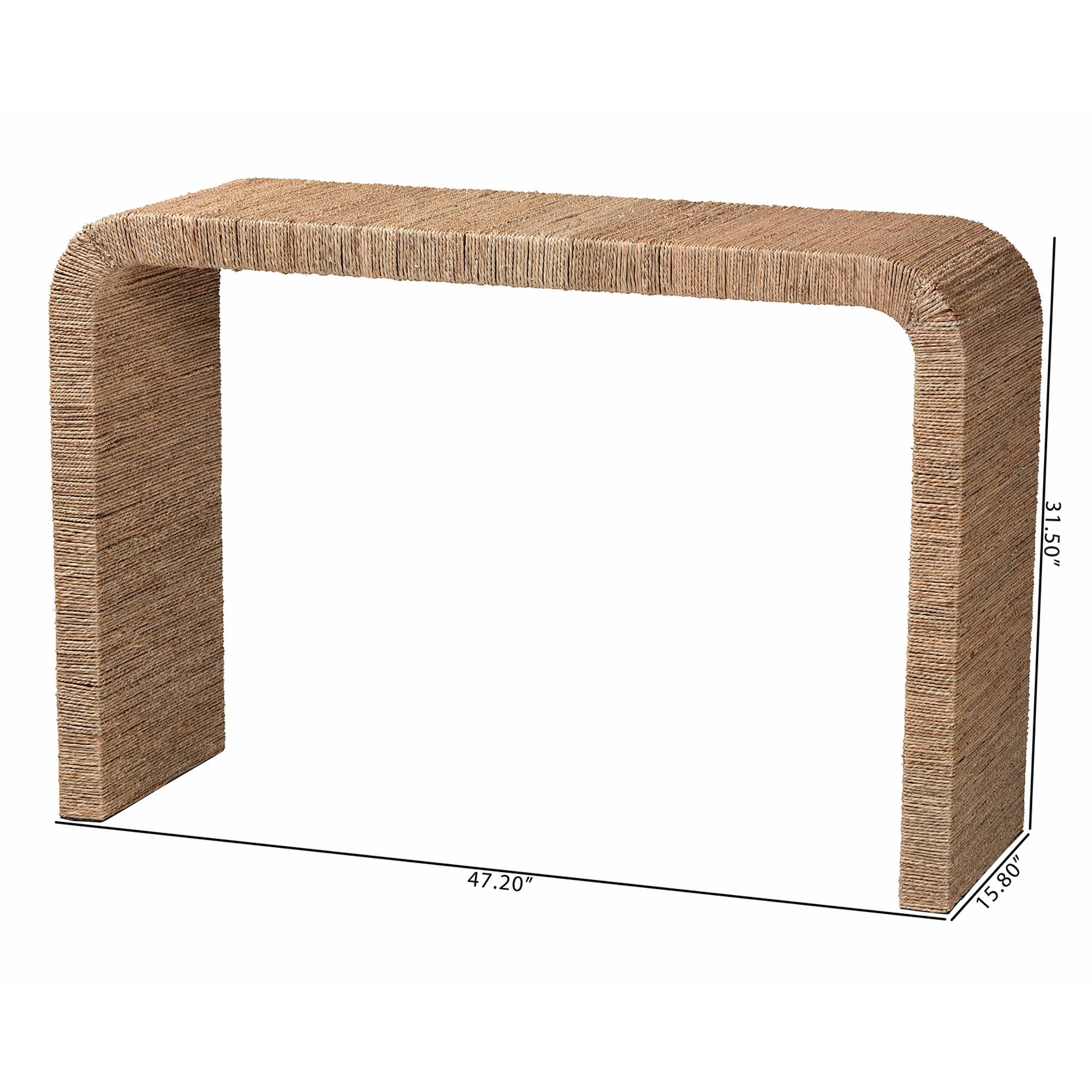 Eviana 47 1/4" Wide Natural Jute Waterfall Console Table