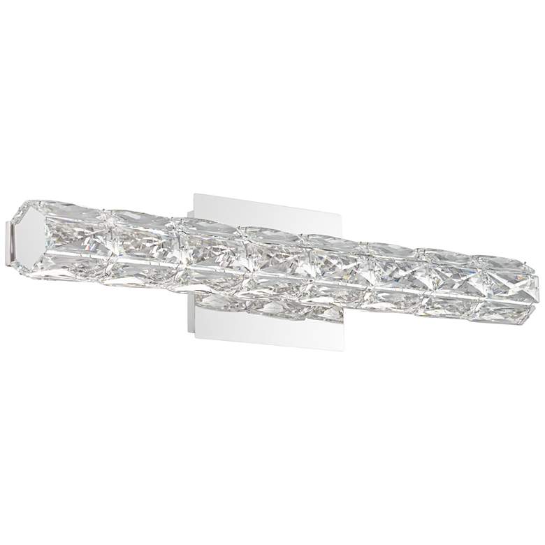 Evie 24&quot; Wide Chrome and Crystal LED Bath Bar Light