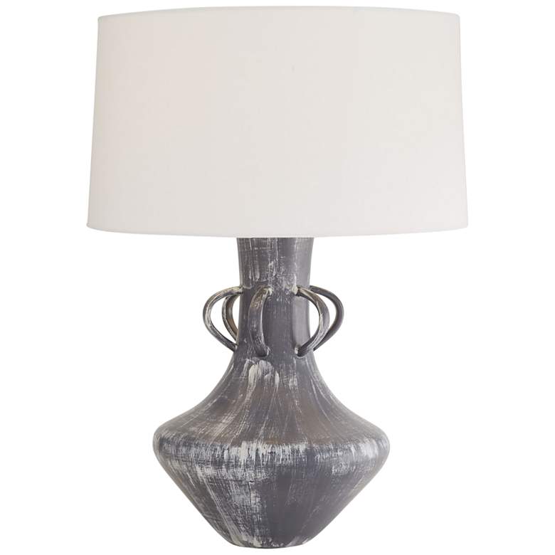 Image 1 Evie Brushed Slate Porcelain Vessel Table Lamp with Handles