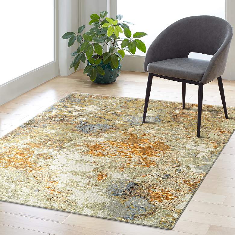 Image 1 Evolution 8031B 5'3"x7'3" Gold and Beige Area Rug