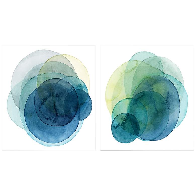 Image 3 Evolving Planets 38" Square 2-Piece Glass Wall Art Set