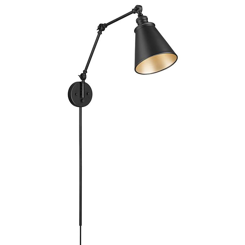 Image 2 Evonne Matte Black Swing Arm Wall Lamp