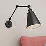 1_Evonne Matte Black Swing Arm Wall Lamp