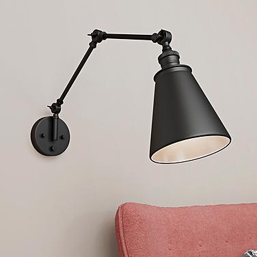 Evonne Matte Black Swing Arm Wall Lamp