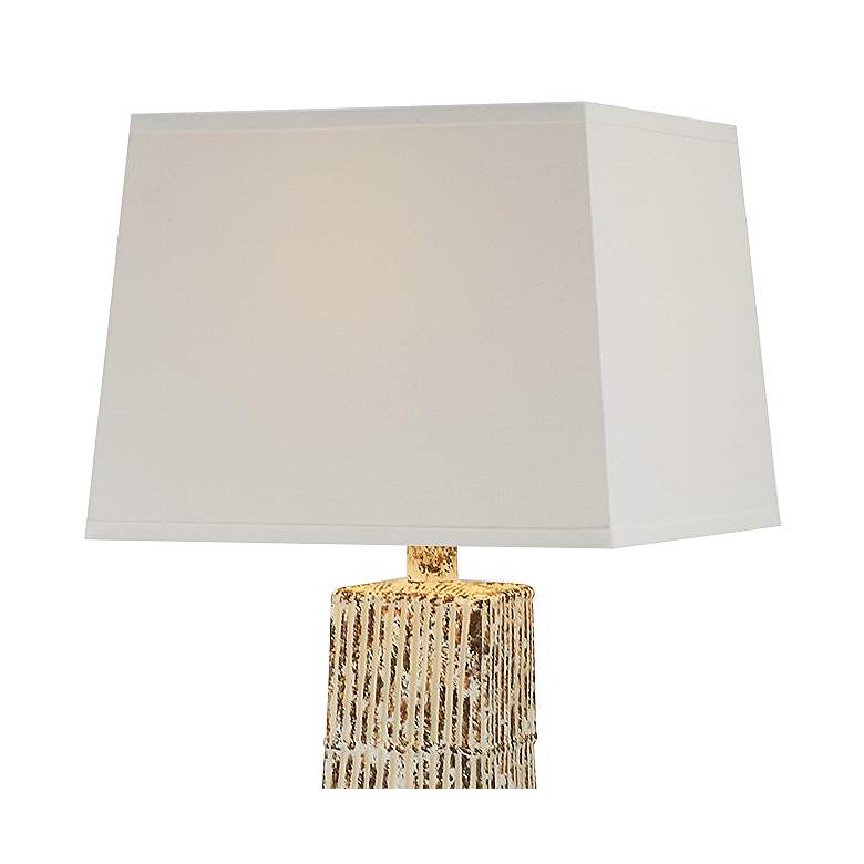 Image 3 Ewell Bamboo Beige Hydrocal Column Table Lamp more views