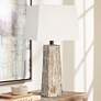 Ewell Bamboo Brown Hydrocal Column Table Lamp