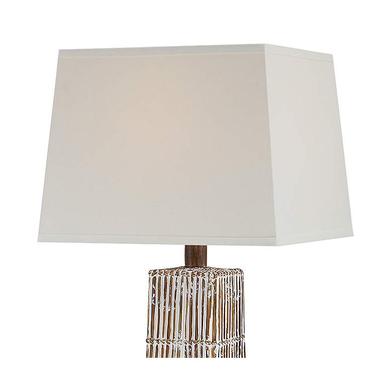 Image 2 Ewell Bamboo Brown Hydrocal Column Table Lamp more views