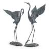 Exalted Crane Cast Iron Outdoor Garden Statues Set of 2