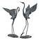 Exalted Crane Cast Iron Outdoor Garden Statues Set of 2