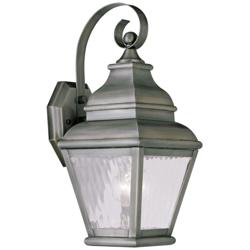 Exeter 14 1/2&quot; High Vintage Pewter Outdoor Wall Light