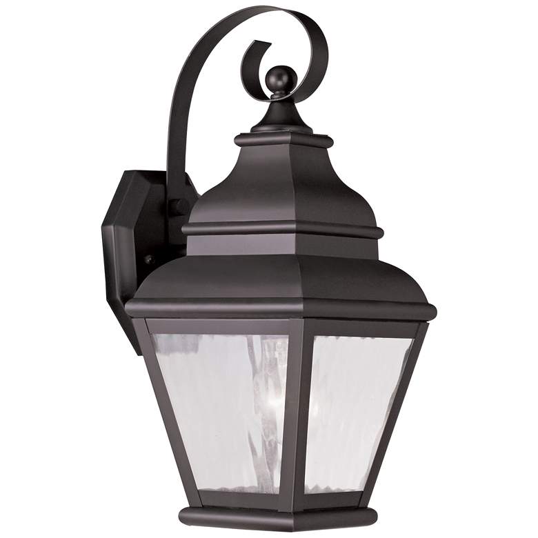 Image 1 Exeter 14 1/2"H Bronze and Water Glass Outdoor Wall Light