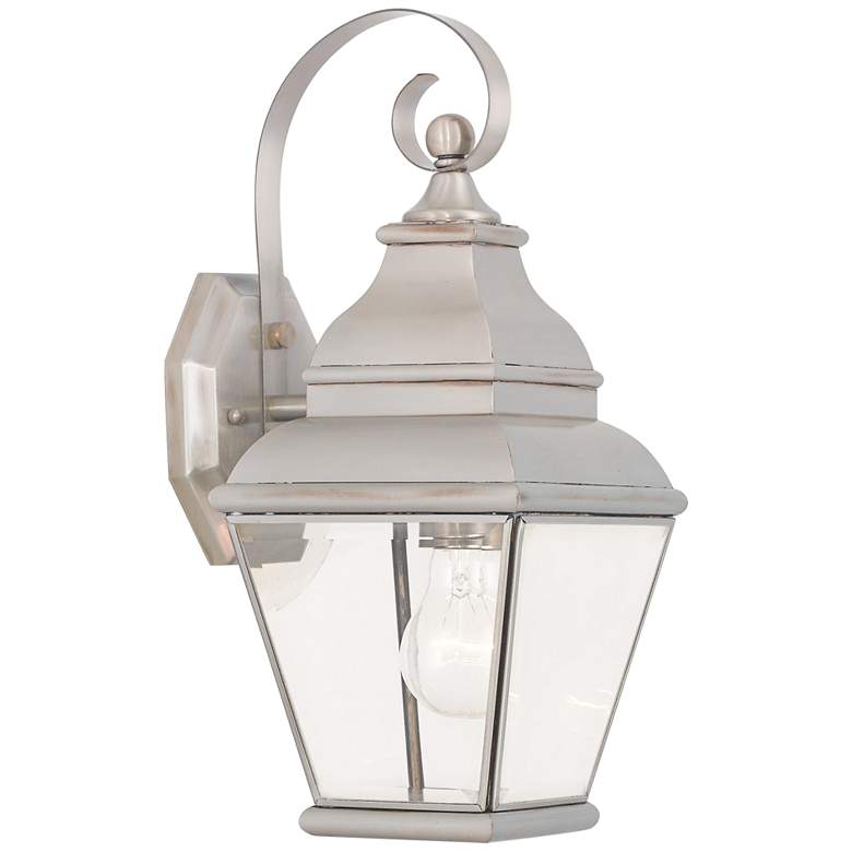 Image 1 Exeter 15 1/2" High Brushed Nickel Outdoor Wall Light