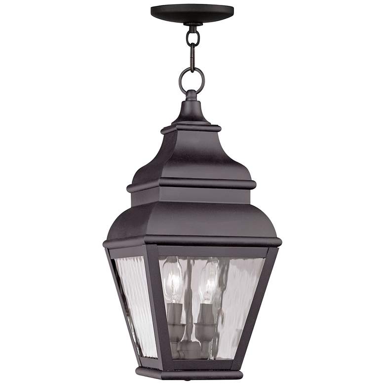 Image 1 Exeter 19" High Bronze and Water Glass Outdoor Hanging Light
