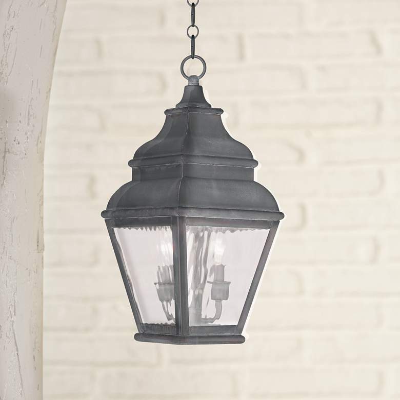 Image 1 Exeter 19 inch High Charcoal Outdoor Hanging Light