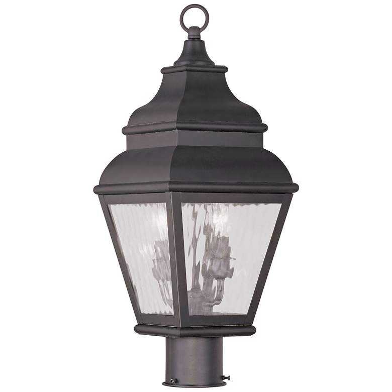 Image 1 Exeter 20 1/2"H Bronze and Water Glass Outdoor Post Light