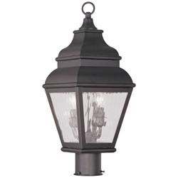 Exeter 20 1/2&quot;H Bronze and Water Glass Outdoor Post Light