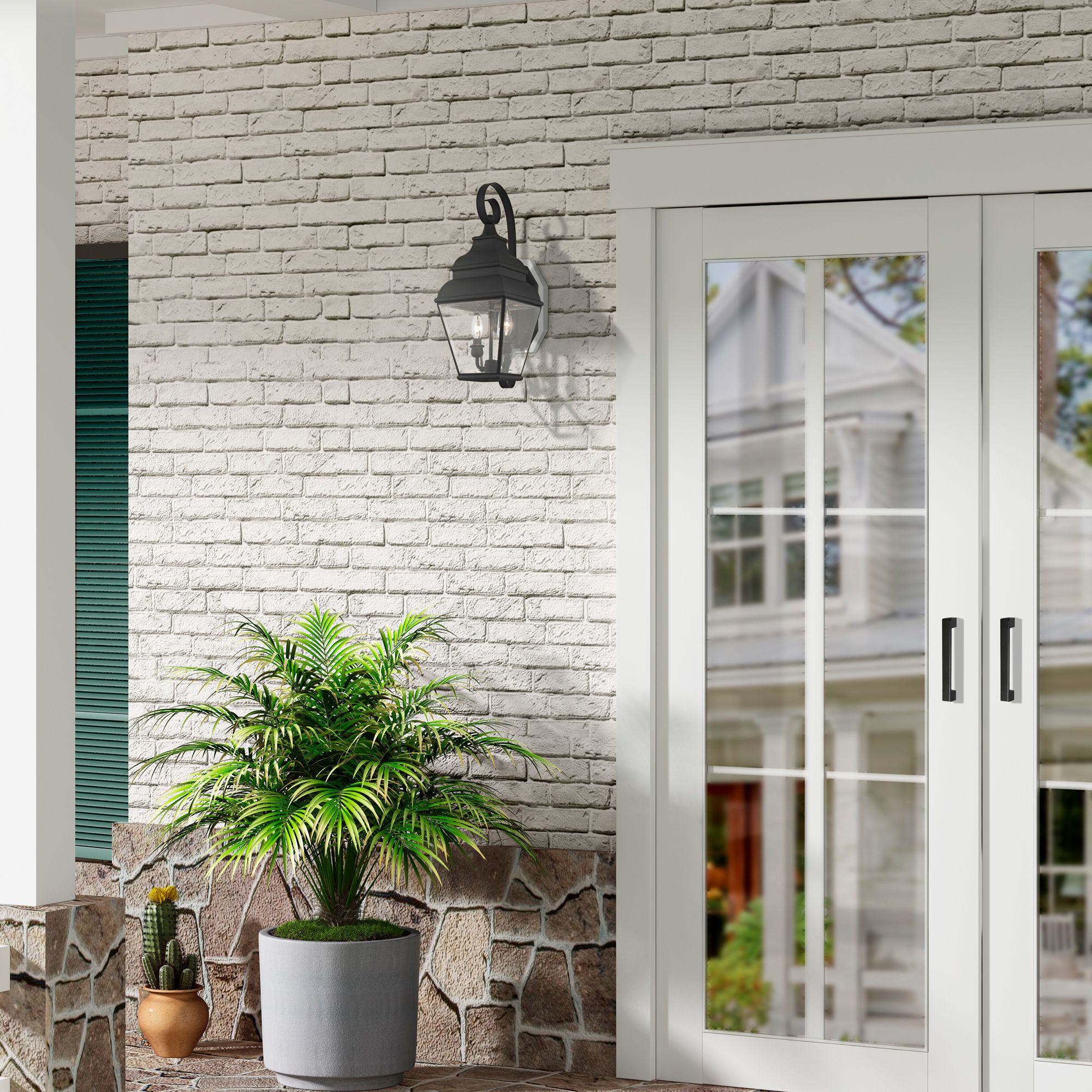 Image 3 Exeter 21.5” High 2-Light Black Outdoor Wall Lantern more views