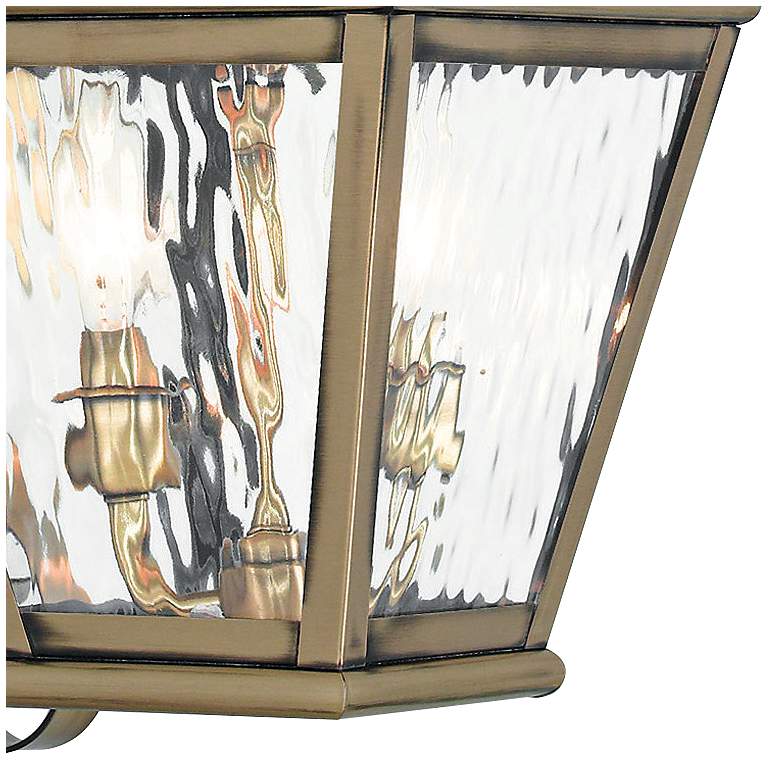 Image 2 Exeter 21 1/2 inch High Brass and Water Glass Outdoor Wall Light more views