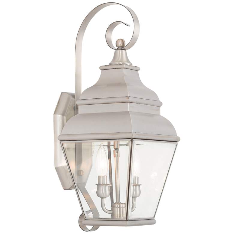 Image 1 Exeter 21 1/2"H Brushed Nickel Outdoor Wall Light