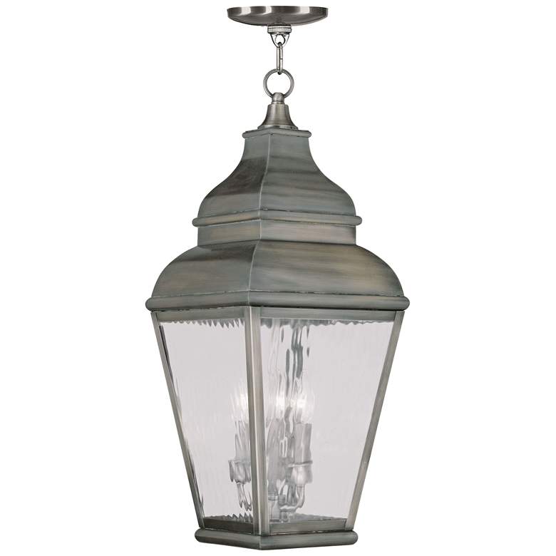 Image 1 Exeter 25" High Bronze and Water Glass Outdoor Hanging Light