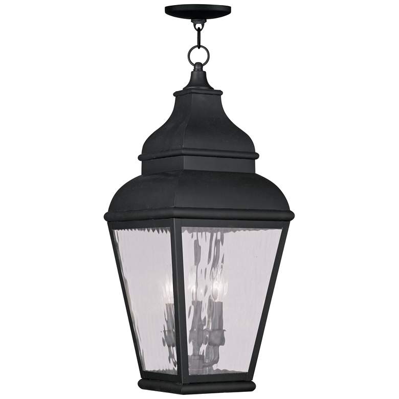 Image 1 Exeter 25" High Vintage Pewter Outdoor Hanging Light