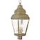 Exeter 28 1/4" High Brass and Water Glass Outdoor Post Light
