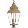 2_Exeter 28" High Antique Brass 3-Light Outdoor Wall Light