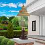 1_Exeter 28" High Antique Brass 3-Light Outdoor Wall Light