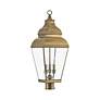3_Exeter 28" High Antique Brass 3-Light Outdoor Wall Light more views