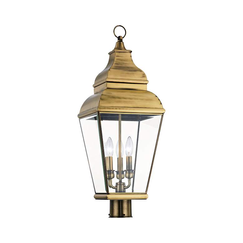 Image 5 Exeter 28" High Antique Brass 3-Light Outdoor Wall Light more views