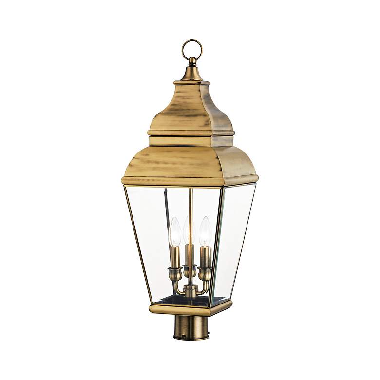 Image 6 Exeter 28" High Antique Brass 3-Light Outdoor Wall Light more views
