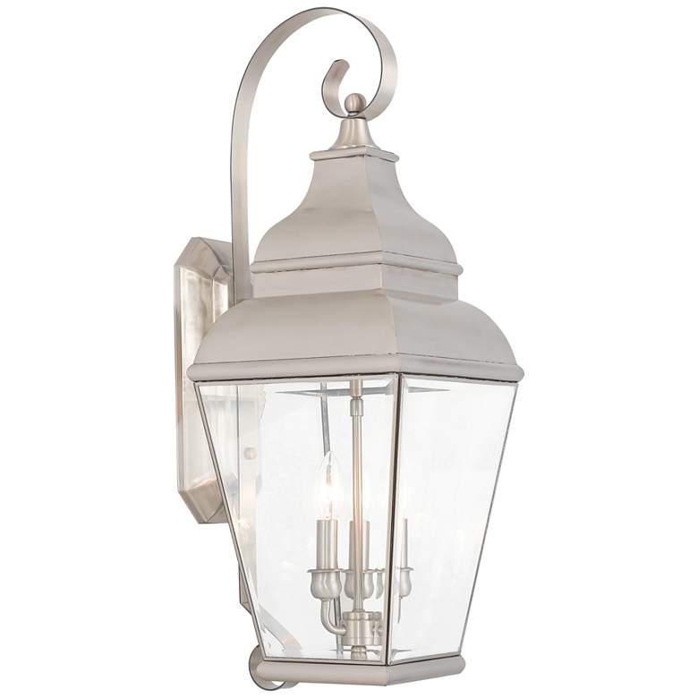 Image 1 Exeter 28" High Brushed Nickel Outdoor Wall Light