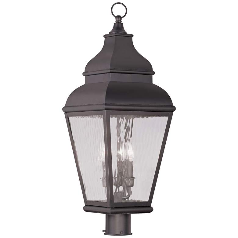 Image 2 Exeter 29 1/2"H Bronze and Water Glass Outdoor Post Light